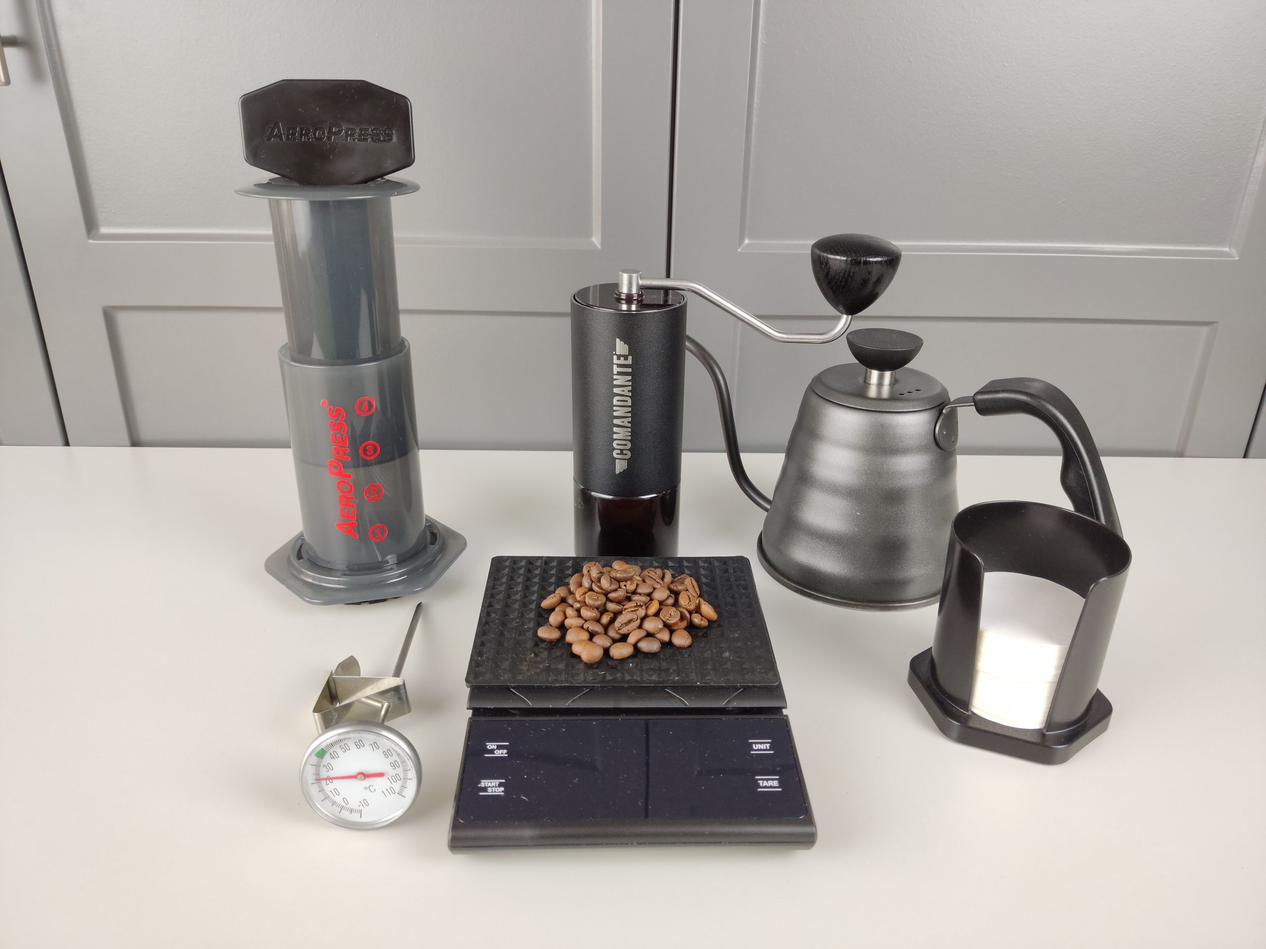 Necessary equipment for brewing espresso with the aeropress