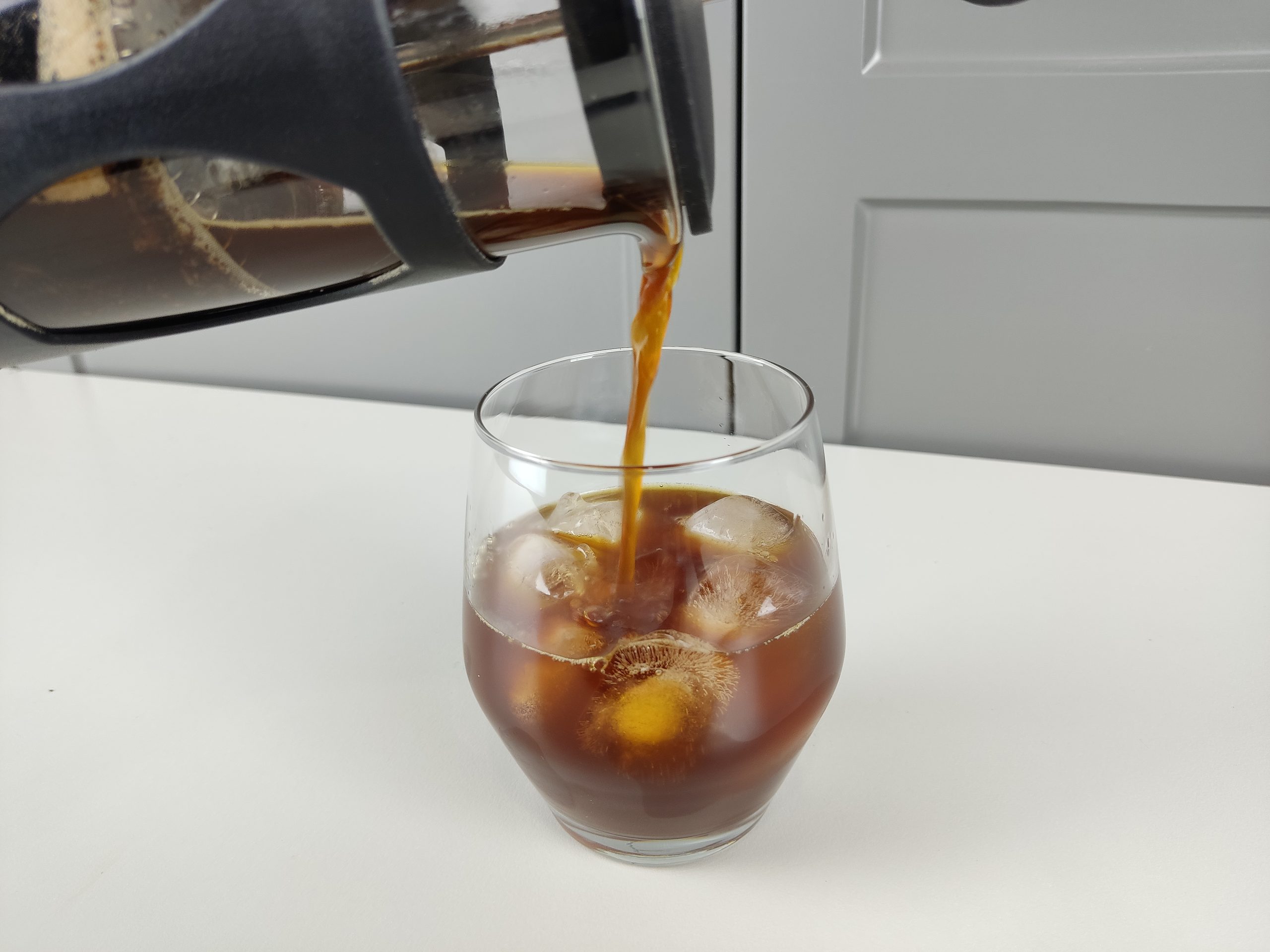 Iced coffee with French press