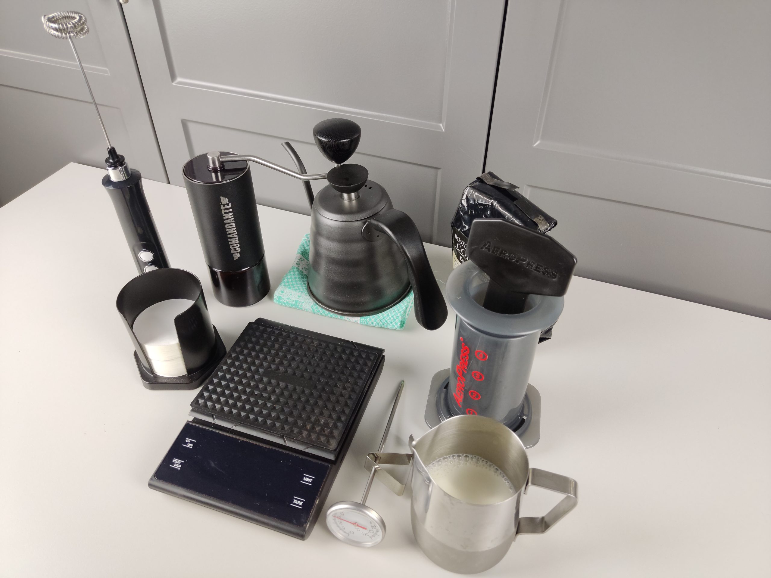Necessary equipment for aeropress latte