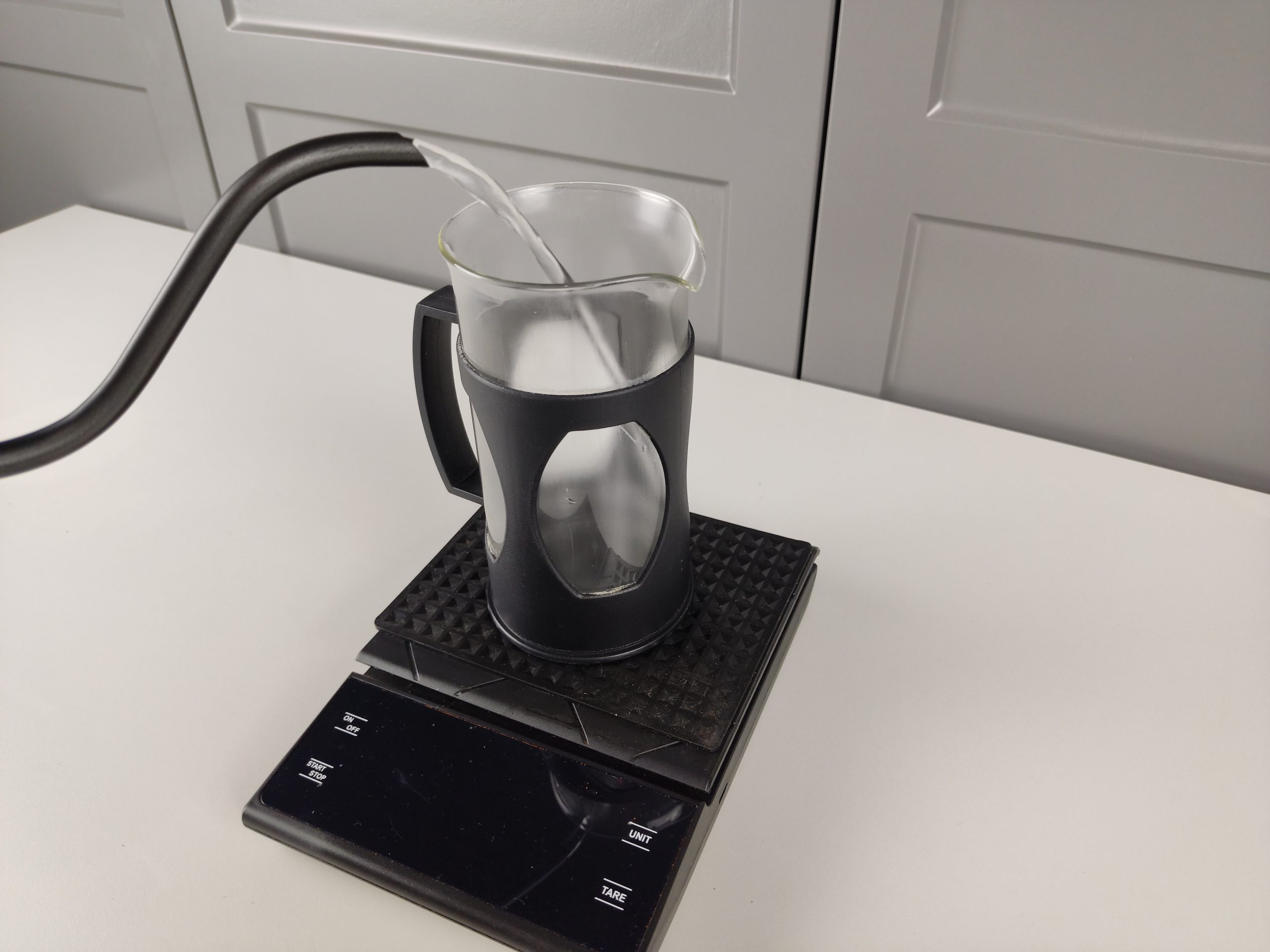 Preheating the French press