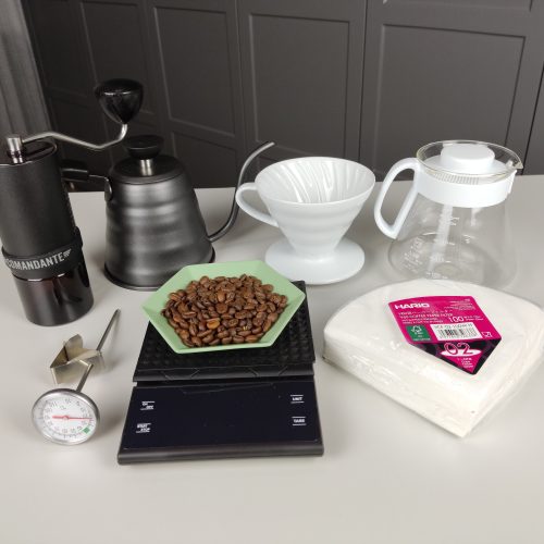 Necessary equipment for brewing coffee on the Hario V60