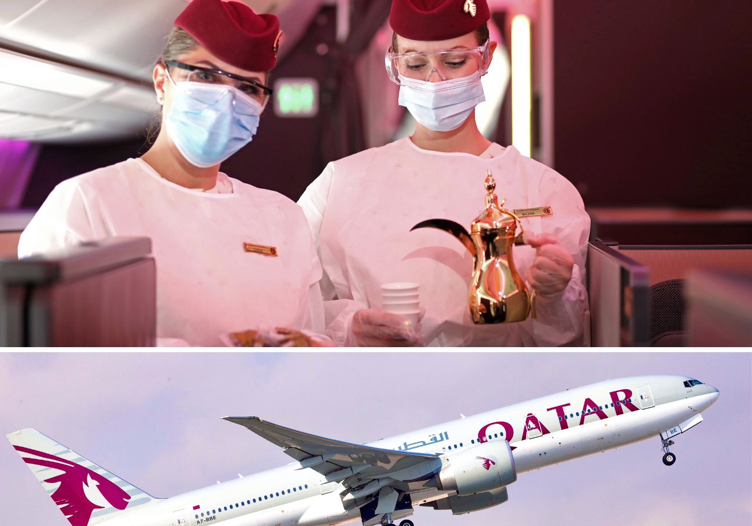 Qatar Airways provides a warm Arabian hospitality experience to their first-class passengers by offering flavorsome freshly brewed Arabic coffee and dates on board