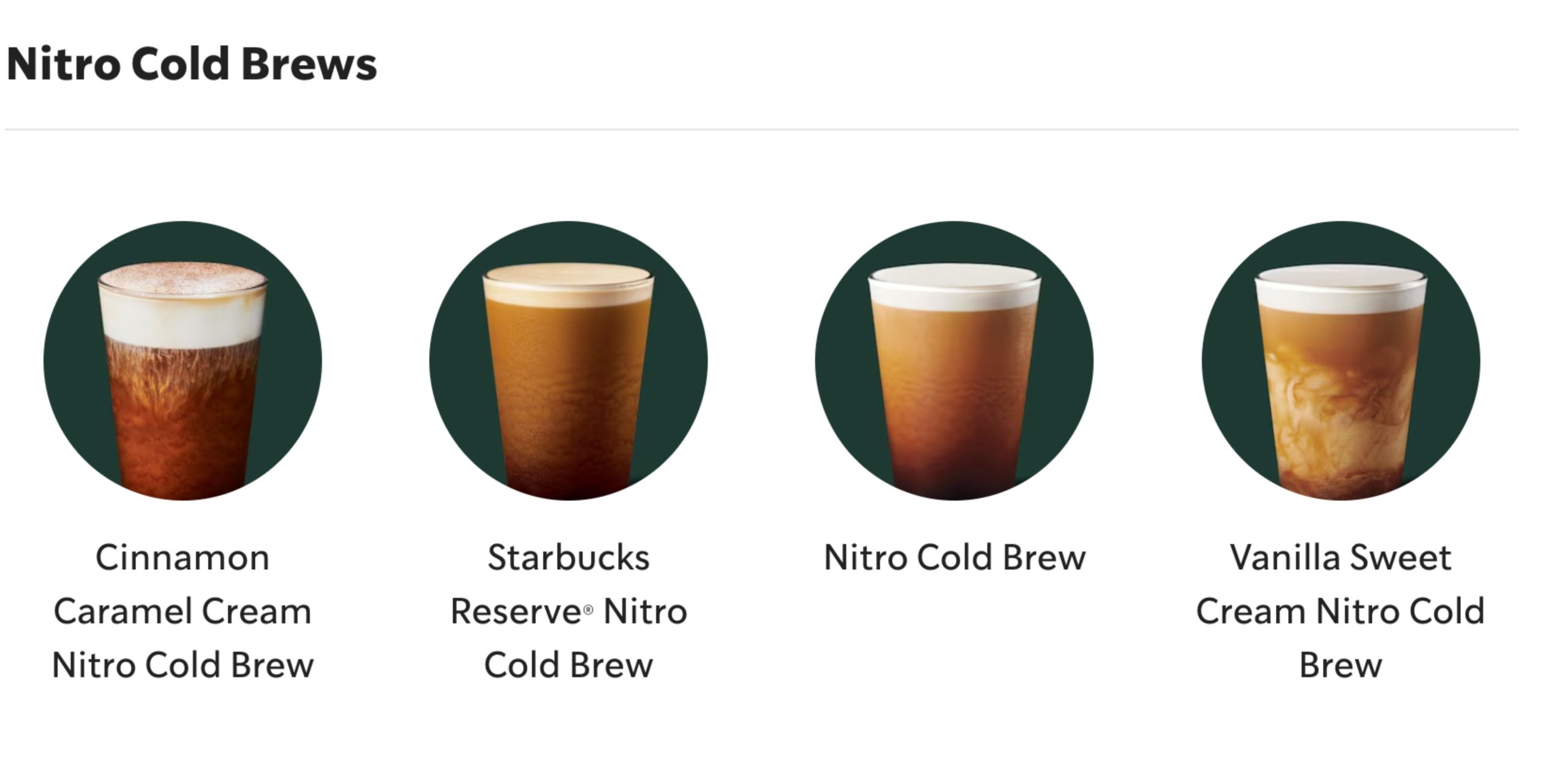 What are the flavor options for Nitro Cold Brew at Starbucks