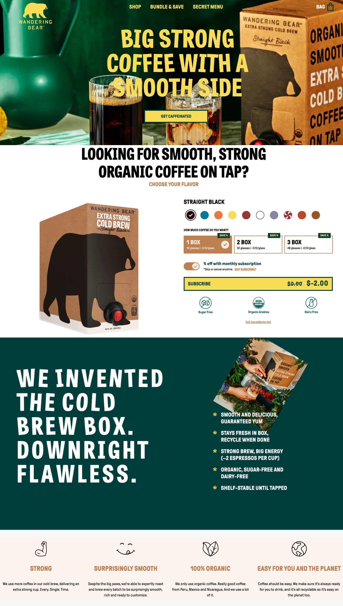 Wandering Bear Cold Brew Box Subscription Service