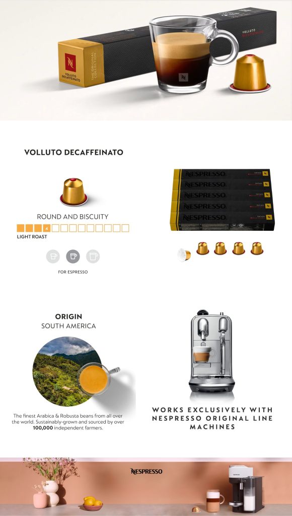 nespresso OriginalLine capsule - Volluto Decaffeinato Mild Roast Coffee
