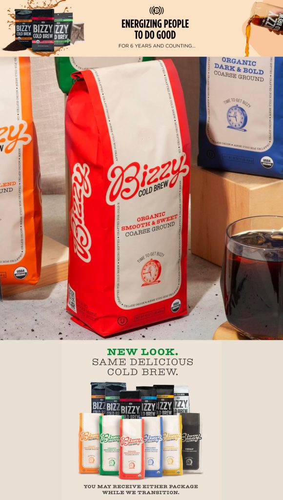 Bizzy Organic Cold Brew Coffee-Coarse Ground-Specialty Grade-100% Arabica Blend