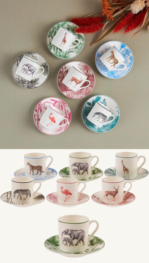 Karaca Jungle Porcelain Turkish Coffee Cup Set