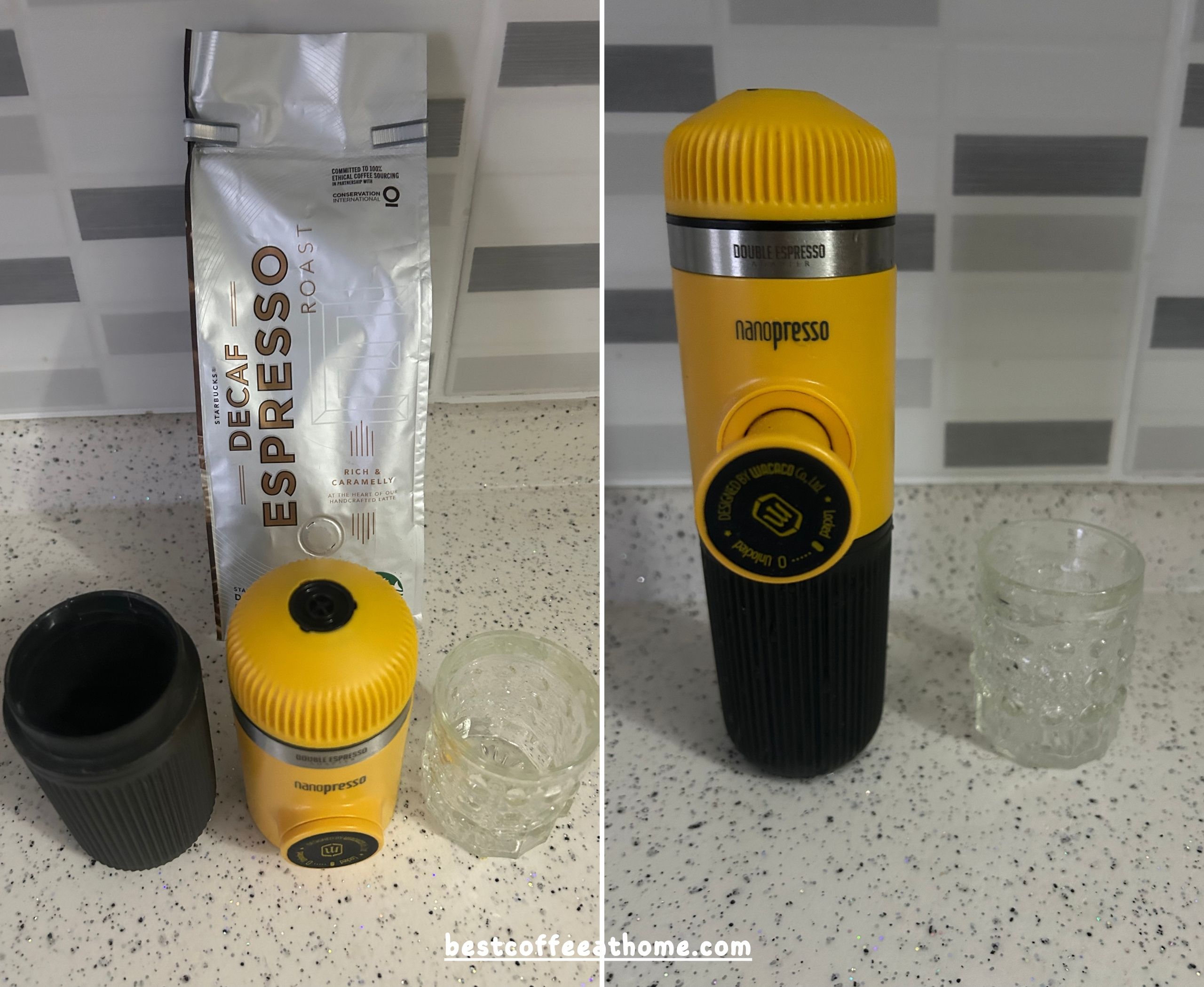 brewing decaf espresso with wacaco nanopresso barista kit